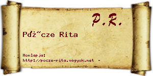 Pöcze Rita névjegykártya