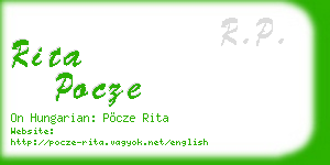 rita pocze business card